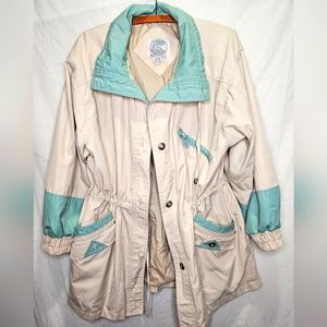 Vintage parka current seen cream and seafoam green